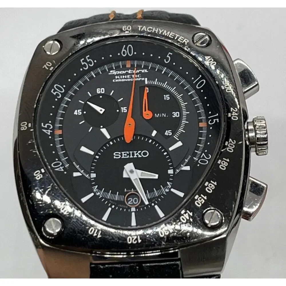 Lot of 2 Seiko 7L22-0AD0 Watches Sportura Chronograph